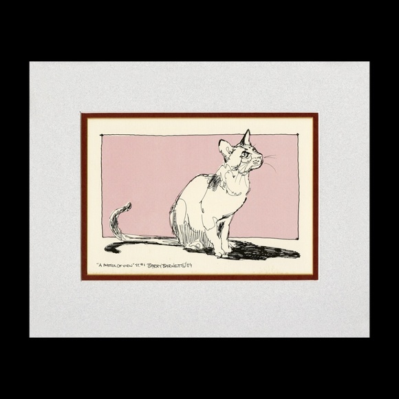 2 Vintage Cat Art Prints by International Artist Barry Barnett, 1989, Silkscreen - Picture 4 of 8
